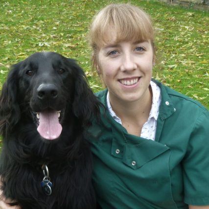 Dr Rebecca MacMillan and her dog George - part of the Petlearnia team of vets